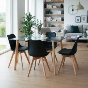 Mesa Nerd 120x80 + 4 Sillas Tulip