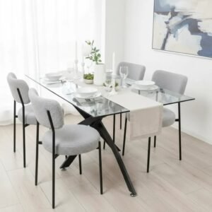 Mesa París 140x80 + 4 Sillas Maui Bouclé